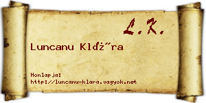 Luncanu Klára névjegykártya